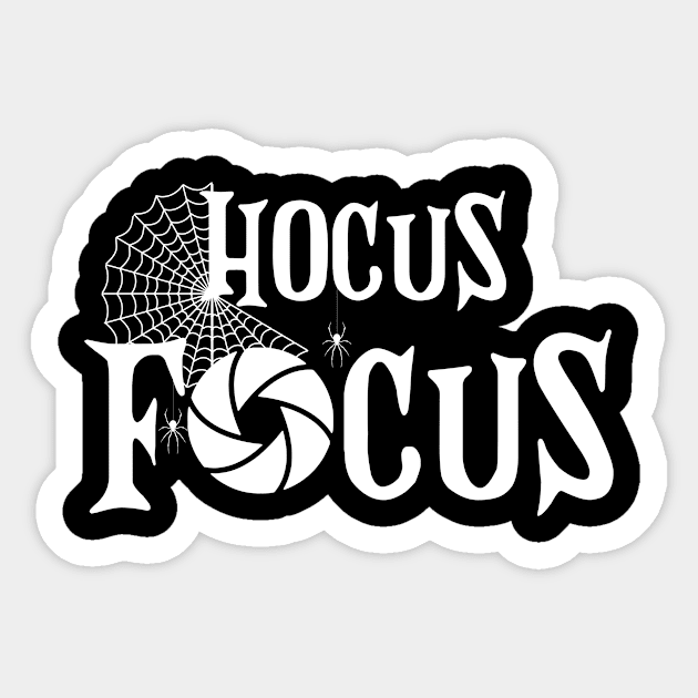 Hocus focus adjustment wheel with spider net for photographers Sticker by Cedinho